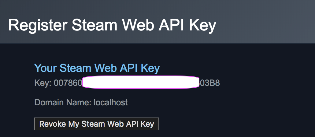 что такое ключ веб api Steam
